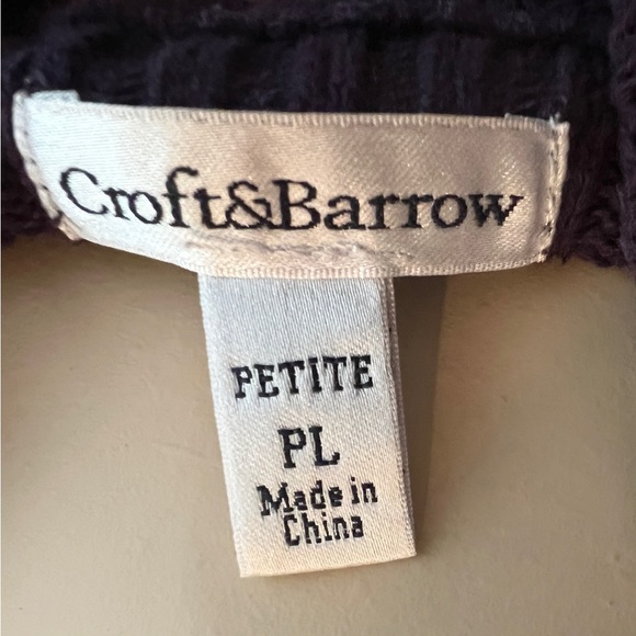 Croft & Barrow Purple Cotton Knitted Puffer Jacket Size Petite Large - Picture 8 of 10